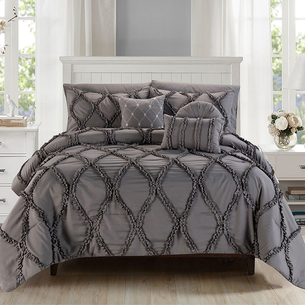 Elegant Comfort 10-Piece Infinity Design Comforter Set - Includes 4-Piece Sheet Set with Double Sided Storage Pockets
