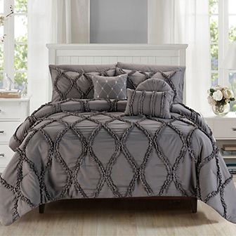 Elegant Comfort 10 pc Infinity Design Comforter Set Include 6 pc Sheet Set With Sided Storage Pocket