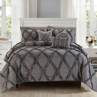 Elegant Comfort 10 pc Infinity Design Comforter Set Include 6 pc Sheet Set With Sided Storage Pocket