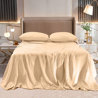 Elegant Comfort 4 pc Luxury Silky Soft Satin Bed Sheet Set