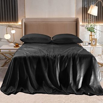Elegant Comfort 4 pc Luxury Silky Soft Satin Bed Sheet Set