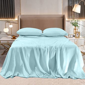 Elegant Comfort 4 pc Luxury Silky Soft Satin Bed Sheet Set
