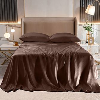 Elegant Comfort 4 pc Luxury Silky Soft Satin Bed Sheet Set