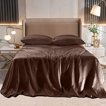 Elegant Comfort 4 pc Luxury Silky Soft Satin Bed Sheet Set