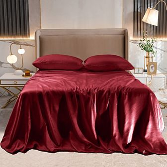 Elegant Comfort 4 pc Luxury Silky Soft Satin Bed Sheet Set