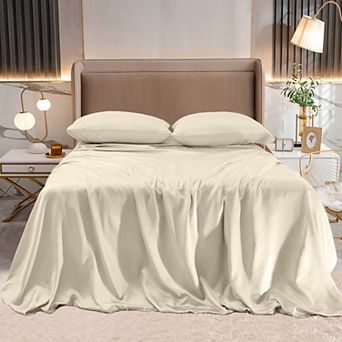 Elegant Comfort 4 pc Luxury Silky Soft Satin Bed Sheet Set