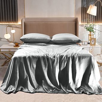 Elegant Comfort 4 pc Luxury Silky Soft Satin Bed Sheet Set