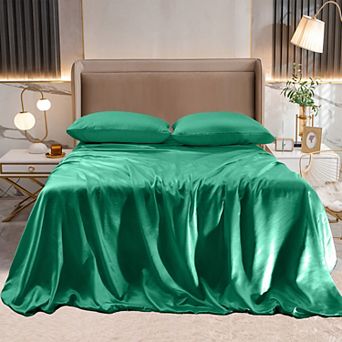 Elegant Comfort 4 pc Luxury Silky Soft Satin Bed Sheet Set
