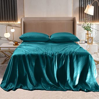 Elegant Comfort 4 pc Luxury Silky Soft Satin Bed Sheet Set