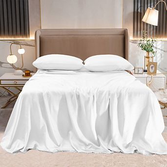 Elegant Comfort 4 pc Luxury Silky Soft Satin Bed Sheet Set