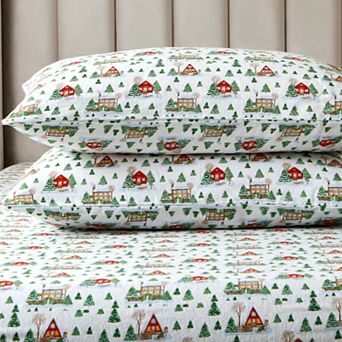 Elegant Comfort 4 pc Holiday Flannel Sheet Set - 100% Turkish Cotton