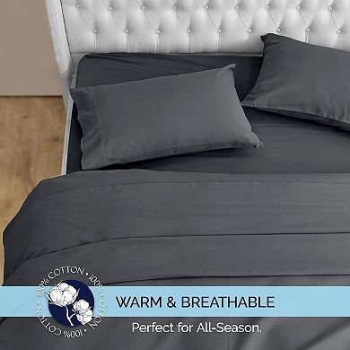 Elegant Comfort 4-Piece 100% Turkish Cotton Flannel Bed Sheet Set