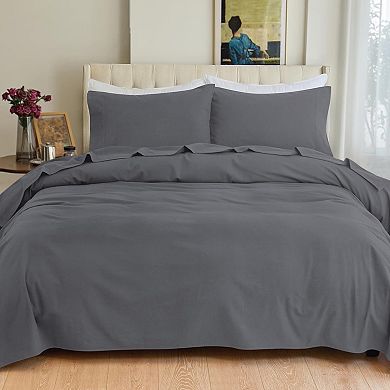 Elegant Comfort 4-Piece 100% Turkish Cotton Flannel Bed Sheet Set