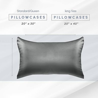 Elegant Comfort Luxury Soft Set Of 2 Silky Satin Pillowcases