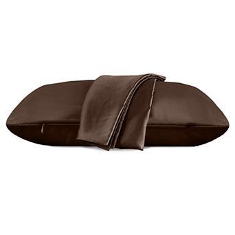 Elegant Comfort Luxury Soft Set Of 2 Silky Satin Pillowcases