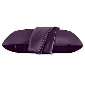 Elegant Comfort Luxury Soft Set Of 2 Silky Satin Pillowcases