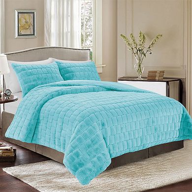 Elegant Comfort Ultra Soft Fluffy 3-piece Faux Fur Comforter Set All Season Warm Down Alternative