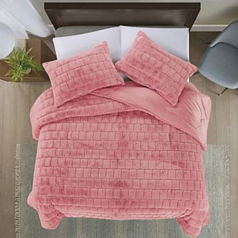 Elegant Comfort Ultra Soft Fluffy 3 pc Faux Fur Comforter Set All Season Warm Down Alternative