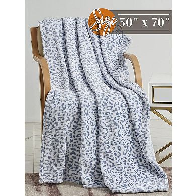 Elegant Comfort Decorative Flannel Fleece Throw Blanket 50x70
