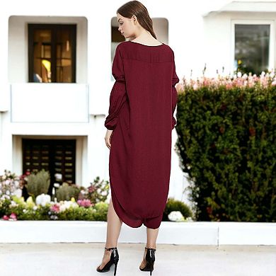 Women's Puffed Sleeve High Low Boho Top