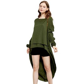 Women's Puffed Sleeve High Low Boho Top