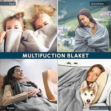 Elegant Comfort Decorative Flannel Fleece Throw Blanket 50x70