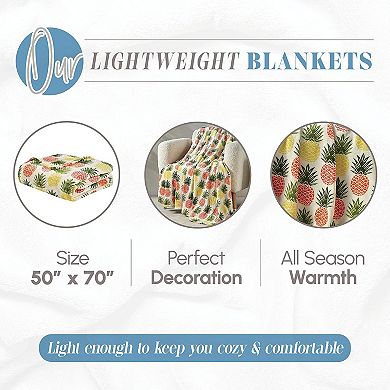 Elegant Comfort Decorative Flannel Fleece Throw Blanket 50x70