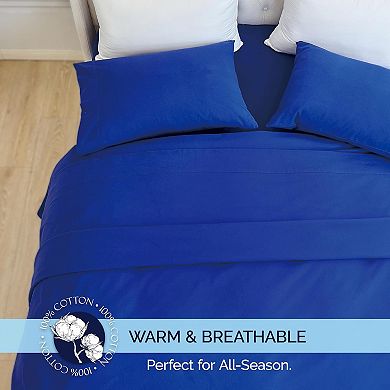 Elegant Comfort 4-Piece 100% Turkish Cotton Flannel Bed Sheet Set