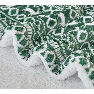 Elegant Comfort Christmas Sherpa Throw With Flannel Fleece - 50 X 60