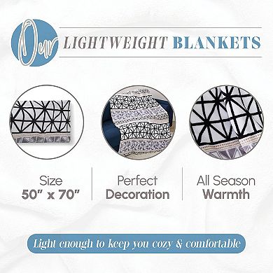 Elegant Comfort Decorative Flannel Fleece Throw Blanket 50x70