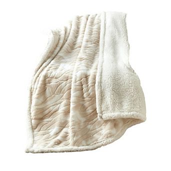 Elegant Comfort Printed Sherpa Back Throw 50x60 Sherpa Throw