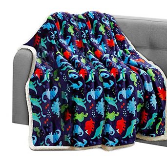 Elegant Comfort Printed Sherpa Back Throw 50x60 Sherpa Throw