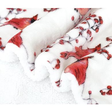 Elegant Comfort Christmas Sherpa Throw With Flannel Fleece - 50 X 60