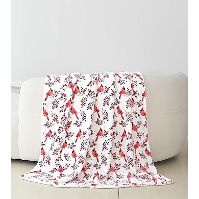 Elegant Comfort Christmas Sherpa Throw With Flannel Fleece - 50 X 60