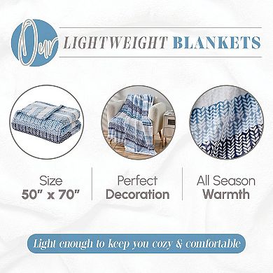 Elegant Comfort Decorative Flannel Fleece Throw Blanket 50x70