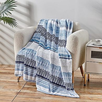 Elegant Comfort Decorative Flannel Fleece Throw Blanket 50x70