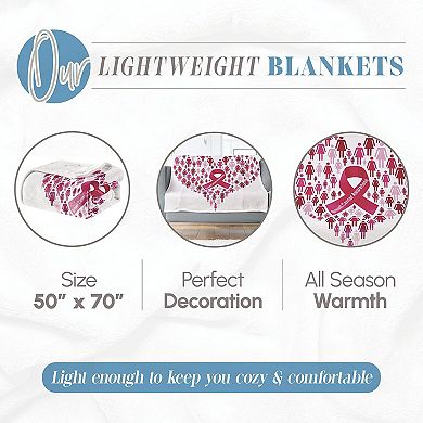 Elegant Comfort Decorative Flannel Fleece Throw Blanket 50x70