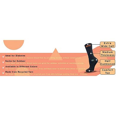 Regenerated Wool Diabetic Outdoor Hiking Extra Wide Calf Men Socks
