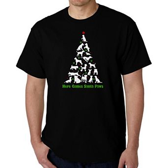 Here Comes Santa Paws - Men's Word Art T-shirt