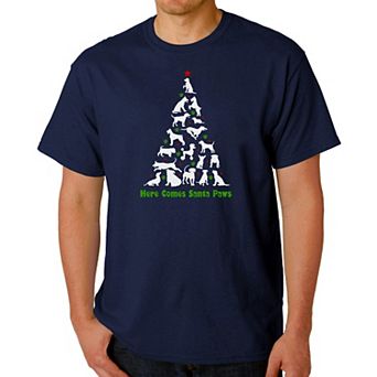 Here Comes Santa Paws - Men's Word Art T-shirt