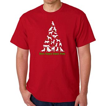 Here Comes Santa Paws - Men's Word Art T-shirt