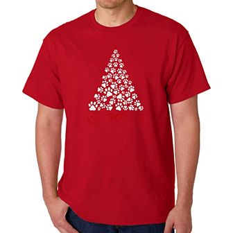 Paw Christmas Tree - Men's Word Art T-shirt