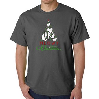 Meowy Christmas Tree - Men's Word Art T-shirt