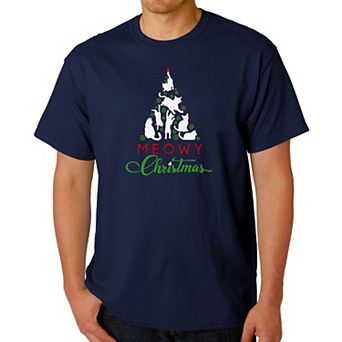 Meowy Christmas Tree - Men's Word Art T-shirt