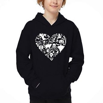 Halloween Heart - Boy's Word Art Hooded Sweatshirt