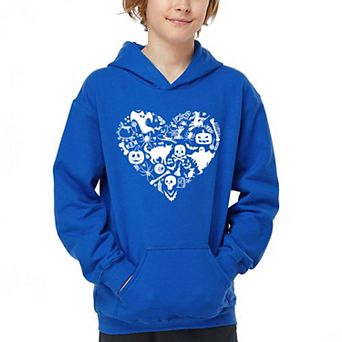 Halloween Heart - Boy's Word Art Hooded Sweatshirt