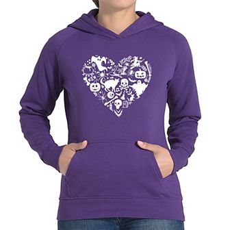 Halloween Heart - Women's Word Art Hooded Sweatshirt