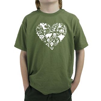 Halloween Heart - Boy's Word Art T-shirt