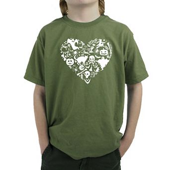 Halloween Heart - Boy's Word Art T-shirt