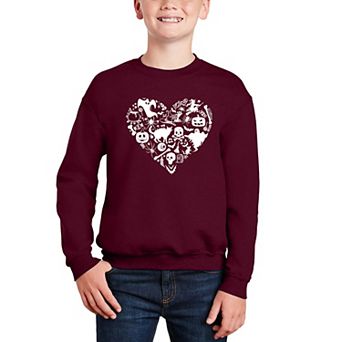 Halloween Heart - Boy's Word Art Crewneck Sweatshirt